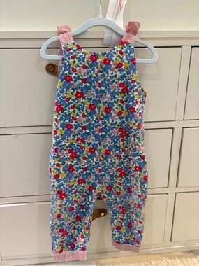 Baby Boden Floral Overalls Romper in Multicolor - Comfortable Playwear
